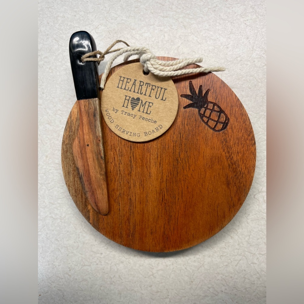 Demdaco Heartful Home Wood Serving Board by Tracy Pesche